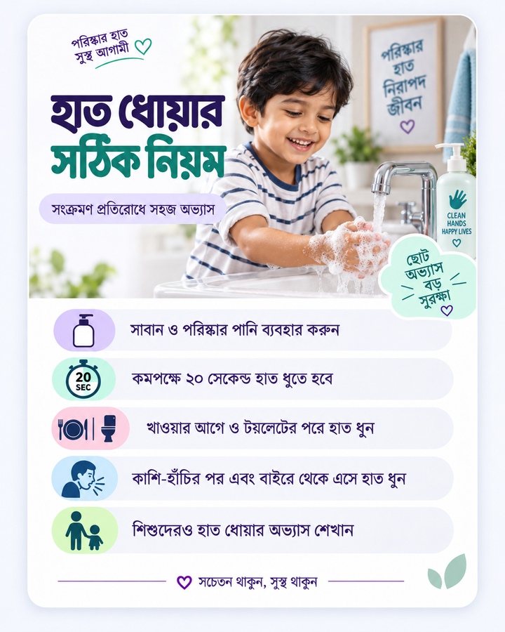 হাত ধোয়ার সঠিক নিয়ম
