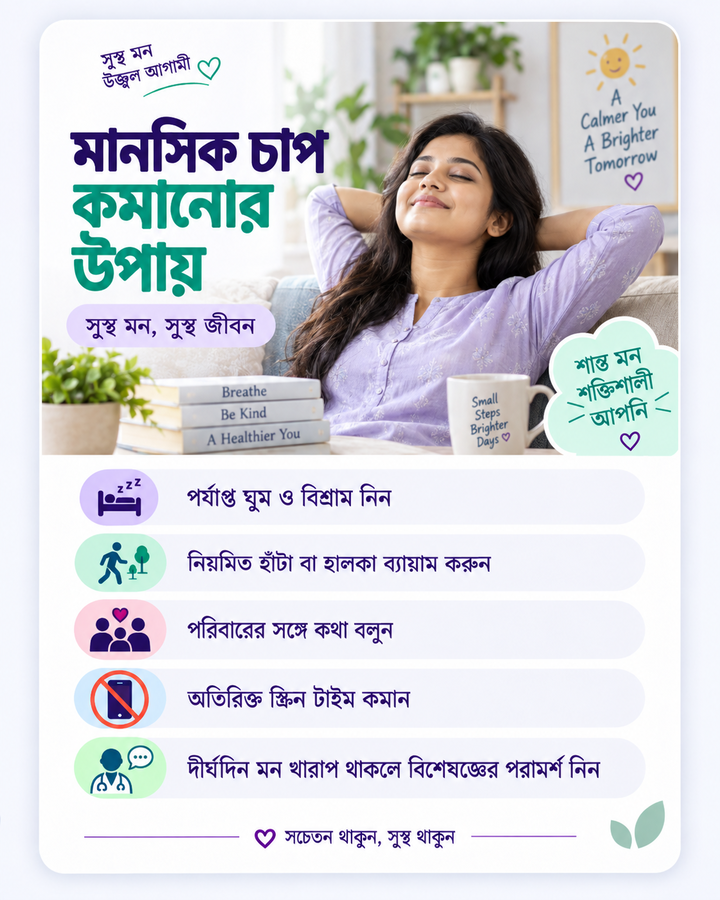 মানসিক চাপ কমানোর উপায়